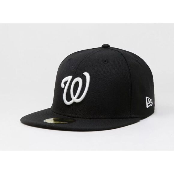 New Era 59Fifty Hat Basic Washington Nationals "W" Black - Picture 1 of 13